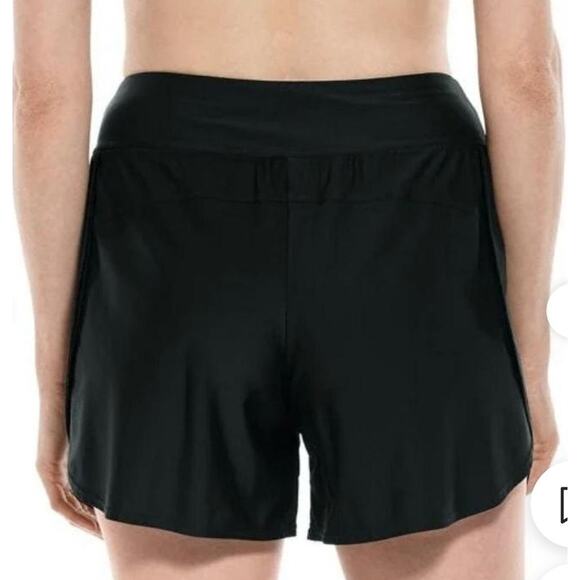 Coolibar Ripple Swim Shorts with Brief Size Small in Black NWOT - Picture 3 of 11